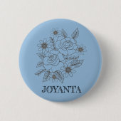 Benutzerdefiniertes Blumendesign weiße Joyanta Button (Vorderseite)
