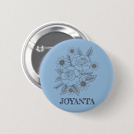 Benutzerdefiniertes Blumendesign weiße Joyanta Button (Vorne & Hinten)