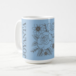 Benutzerdefiniertes Blumendesign weiße Joyanta Kaffeetasse