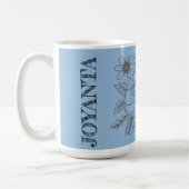 Benutzerdefiniertes Blumendesign weiße Joyanta Kaffeetasse (Links)
