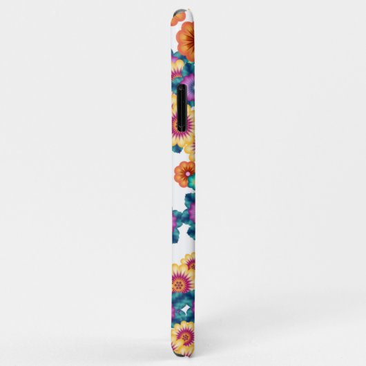 Benutzerdefiniertes Blumenmuster auf Imitate Blue Case-Mate iPhone Hülle (Hinten/Rechts)