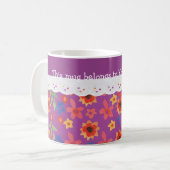 Benutzerdefiniertes Blumenmuster auf Magenta, Imit Kaffeetasse (Vorderseite Links)