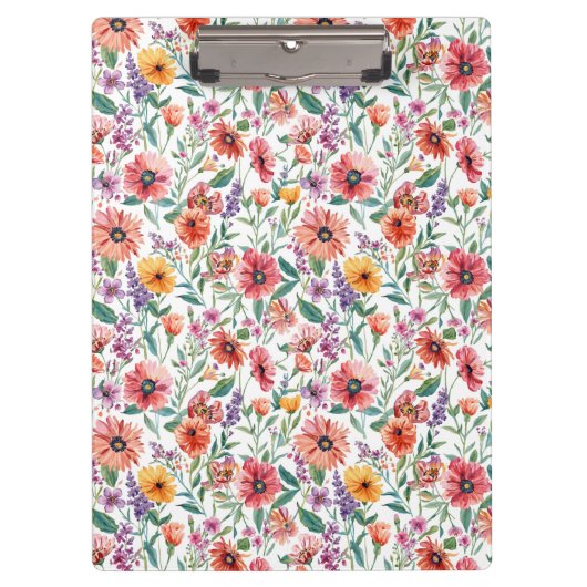 Benutzerdefiniertes Blumenmuster-Clipboard  Klemmbrett (Vorderseite)