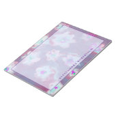 Benutzerdefiniertes Blumenmuster Wasserfarbe Lila  Notizblock (angewinkelt)