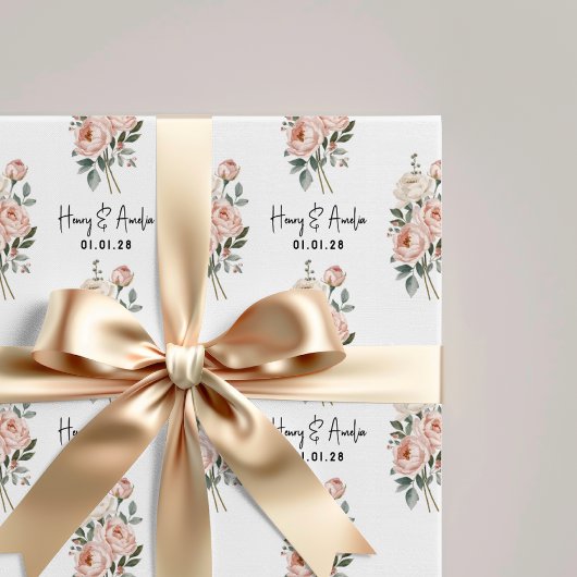 Benutzerdefiniertes Blumenverlobung Party-Geschenk Geschenkpapier