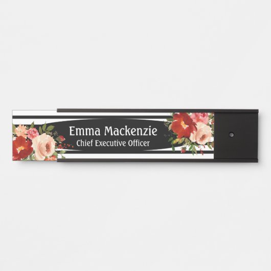 Benutzerdefiniertes Blumenzeichen Rose Bürourkunde Türschild (Vorderseite )