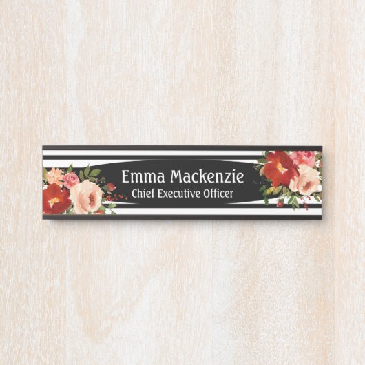 Benutzerdefiniertes Blumenzeichen Rose Bürourkunde Türschild (Vorderseite )