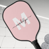 Benutzerdefiniertes Blütenrosa Modename Monogram Pickleball Schläger