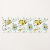 Benutzerdefiniertes Boho Wasserfarben-Schmetterlin Yogamatte (Vorderseite (Horizontal))