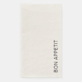 Benutzerdefiniertes Bon Appetit Text Minimalistisc Serviette (Vorderseite)
