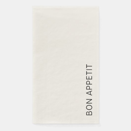 Benutzerdefiniertes Bon Appetit Text Minimalistisc Serviette (Vorderseite)
