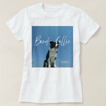 Benutzerdefiniertes Border Collie-Foto Retro Blau-