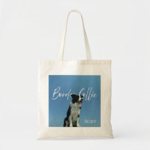 Benutzerdefiniertes Border Collie-Foto Retro Blau-