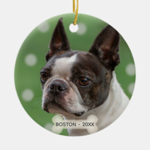 Benutzerdefiniertes Boston Terrier-Hundefoto Keramik Ornament