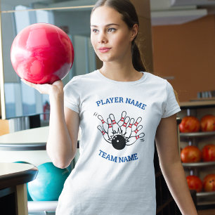 Benutzerdefiniertes Bowling-Team-Logo mit Spieler- T-Shirt