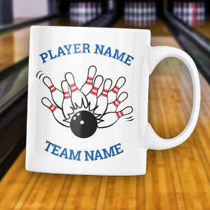 Benutzerdefiniertes Bowling-Team-Logo mit Spieler- Zweifarbige Tasse
