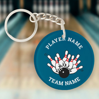 Benutzerdefiniertes Bowling-Team-Logo | Personalis Schlüsselanhänger