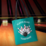 Benutzerdefiniertes Bowling-Teamlogo mit Player- u Tasche<br><div class="desc">Unser leicht anpassbares Bowling Teamlogo lasse Ihnen,  für jeden Spieler wirklich personalisierte Taschen zu machen. Fügen Sie einen Spielernamen,  einen Teamnamen hinzu,  wählen Sie Ihre Farbe und Größe aus und Sie sind bereit zu gehen.</div>