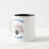 Benutzerdefiniertes Bowling-Teamlogo mit Player- u Zweifarbige Tasse (Vorderseite Links)