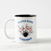 Benutzerdefiniertes Bowling-Teamlogo mit Player- u Zweifarbige Tasse (Links)