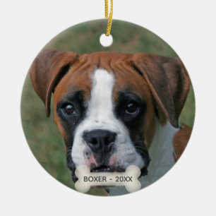 Benutzerdefiniertes Boxer-Dog-Foto Keramik Ornament