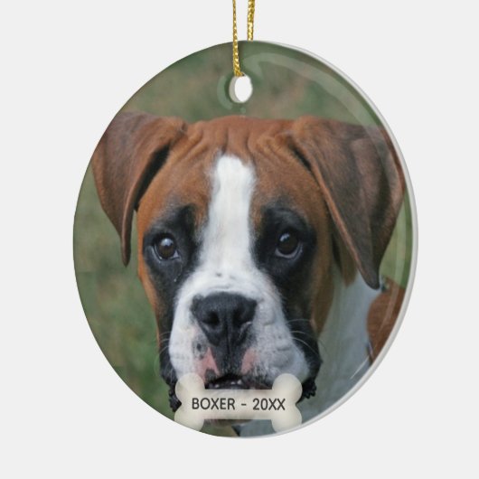 Benutzerdefiniertes Boxer-Dog-Foto Keramik Ornament (Links)