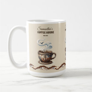 Benutzerdefiniertes Branding für Coastal Cafe  Kaffeetasse