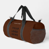 Benutzerdefiniertes braunes Geschäft-Logo Name Ins Duffle Bag (Rechte Ecke)