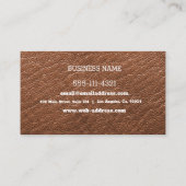 Benutzerdefiniertes braunes Lederdesign | Visitenkarte (Rückseite)