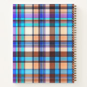 Benutzerdefiniertes, braunes und blaues kariertes notizblock (Rückseite)