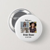 Benutzerdefiniertes Brautparty 3 FotoCollage Button (Vorne & Hinten)