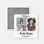 Benutzerdefiniertes Brautparty 3 FotoCollage Magnet (Vorderseite/Rückseite)