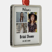 Benutzerdefiniertes Brautparty 3 FotoCollage Ornament Aus Metall (Rechts)