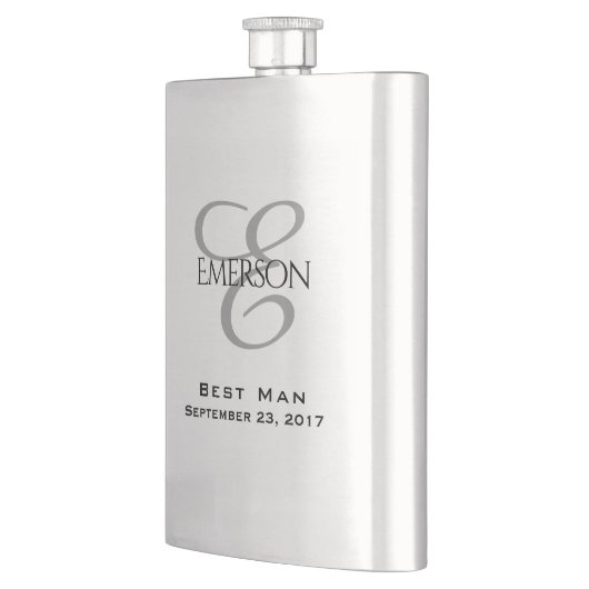 Benutzerdefiniertes Brautparty | Chic Script Weddi Flachmann (Links)