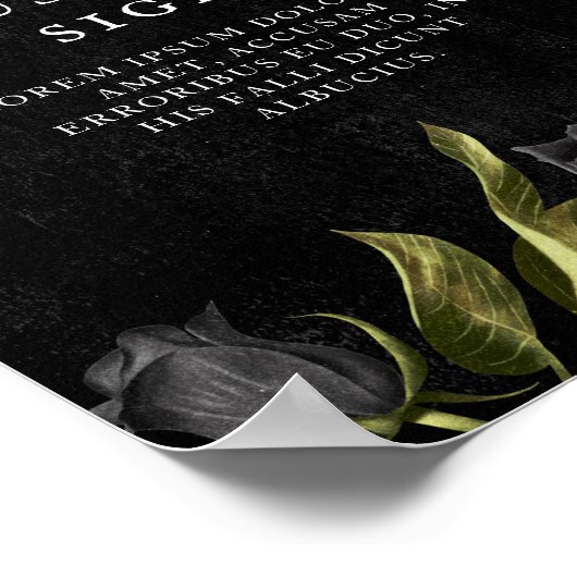 Benutzerdefiniertes Brautparty der gotischen Blume Poster (Ecke)