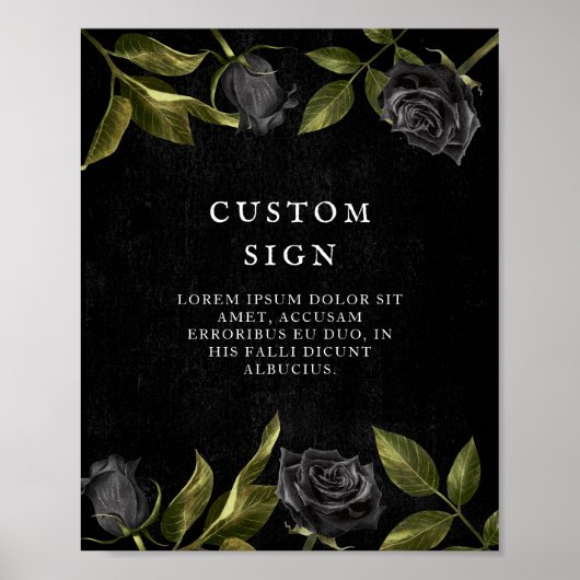 Benutzerdefiniertes Brautparty der gotischen Blume Poster (Vorne)