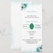 Benutzerdefiniertes Brautparty Elegante Blaue Blum Einladung (Vorne/Hinten)