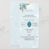 Benutzerdefiniertes Brautparty Elegante blaue Blum Einladung (Vorne/Hinten)
