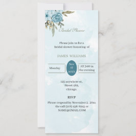 Benutzerdefiniertes Brautparty Elegante blaue Blum Einladung