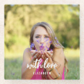 Benutzerdefiniertes Brautparty-Foto Einfache moder Glasuntersetzer (Vorderseite)