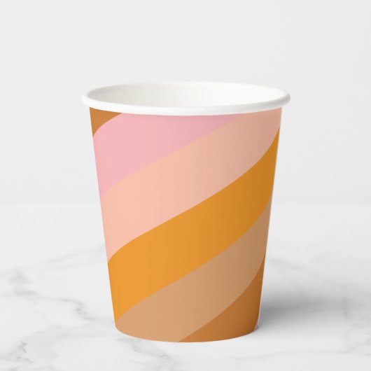 Benutzerdefiniertes Brautparty für Retro Geometric Pappbecher (Rückseite)