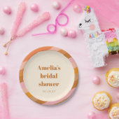 Benutzerdefiniertes Brautparty für Retro Geometric Pappteller (Party)