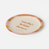 Benutzerdefiniertes Brautparty für Retro Geometric Pappteller (Schrägansicht)