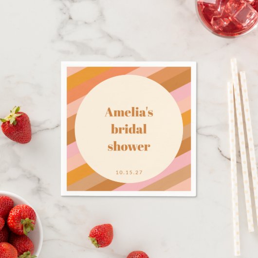 Benutzerdefiniertes Brautparty für Retro Geometric Serviette (Beispiel)