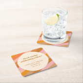 Benutzerdefiniertes Brautparty für rosa Sonnenunte Rechteckiger Pappuntersetzer (Vor Ort)