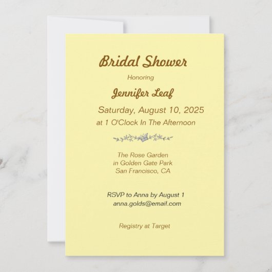 Benutzerdefiniertes Brautparty Minimalistisch Einf Einladung (Vorderseite)