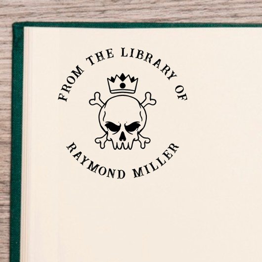 Benutzerdefiniertes Buch | Gothischer Schädel mit Gummistempel