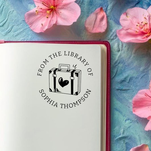 Benutzerdefiniertes Buch | Liebe Reisegepäck Gummistempel