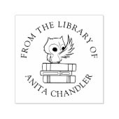 Benutzerdefiniertes Buch | Niedliche Eule auf Büch Permastempel (Design)