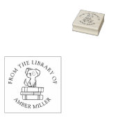 Benutzerdefiniertes Buch | Niedlicher Hund auf Büc Gummistempel (Stempel)